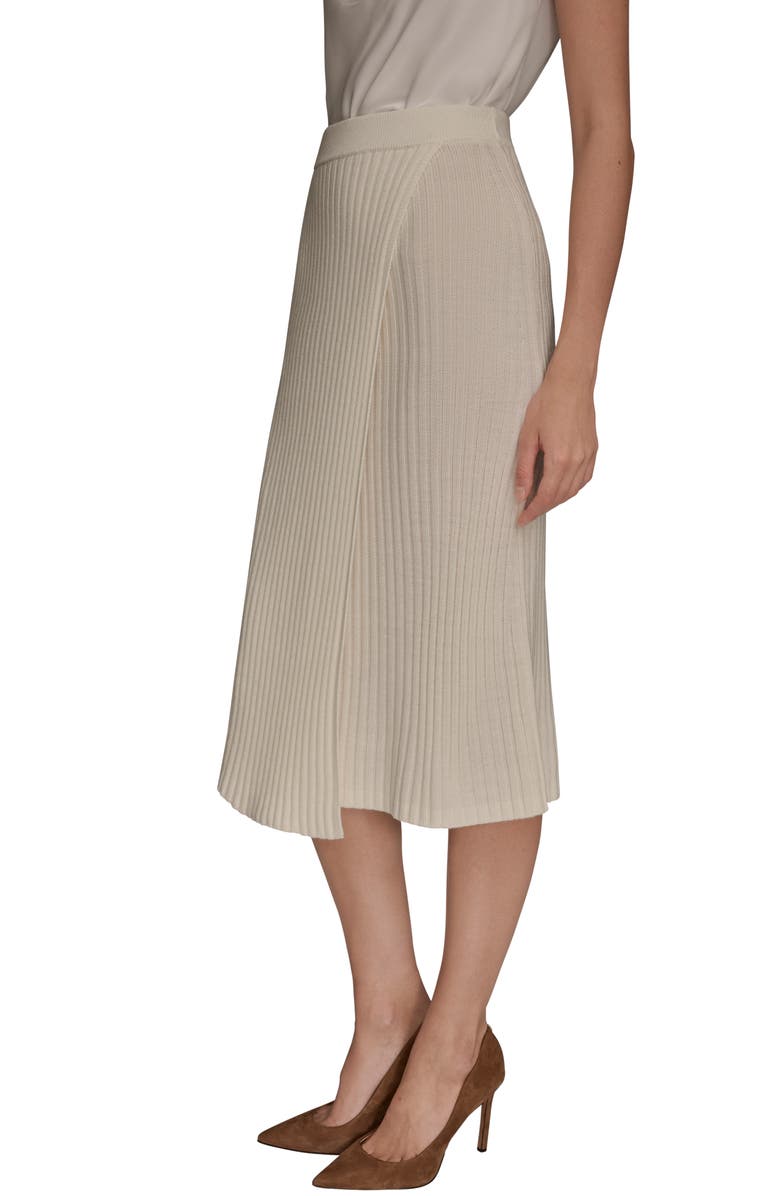 Donna Karan New York Wrap Rib Midi Sweater Skirt, Alternate, color, Ivory