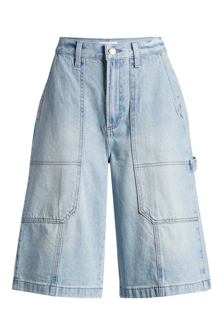 Carter High Waist Denim Carpenter Bermuda Shorts, Alternate, color, WIMBLEDON