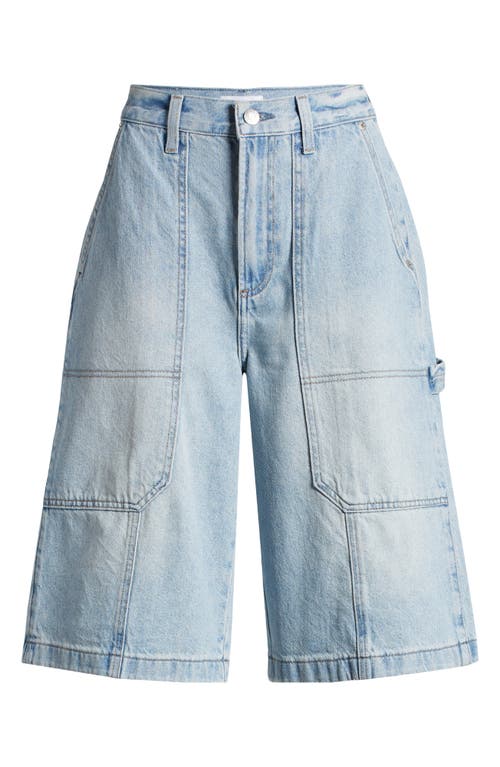 Pistola Carter High Waist Denim Carpenter Bermuda Shorts In Wimbledon