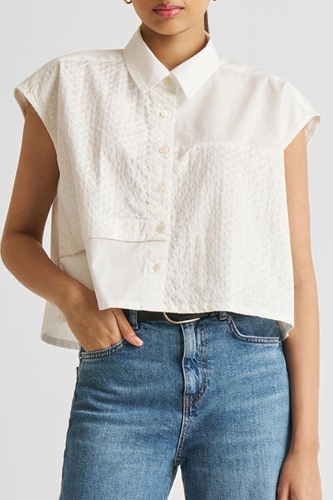 Embroidered Panel Crop Top
