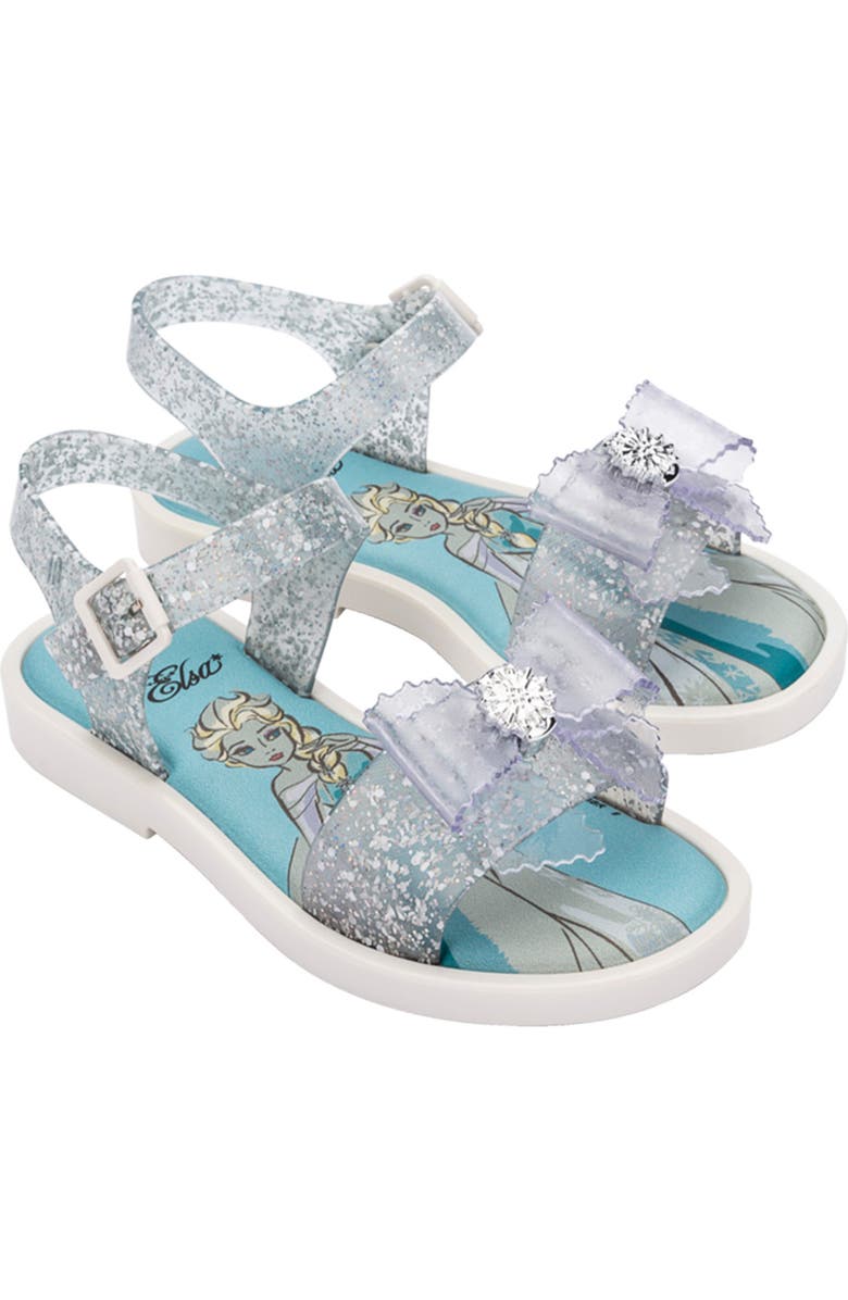 Mini Melissa x Disney Mar Jelly Sandal, Main, color, Clear Glit