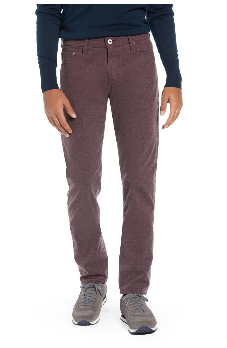 AG Tellis Slim Fit Five-Pocket Pants, Main, color, Rich Carmine
