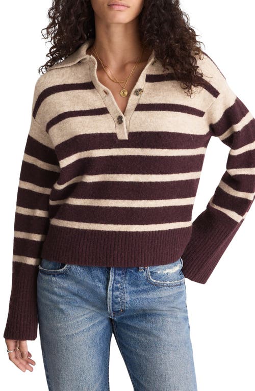 Madewell Cloudsoft Polo Sweater In Brown