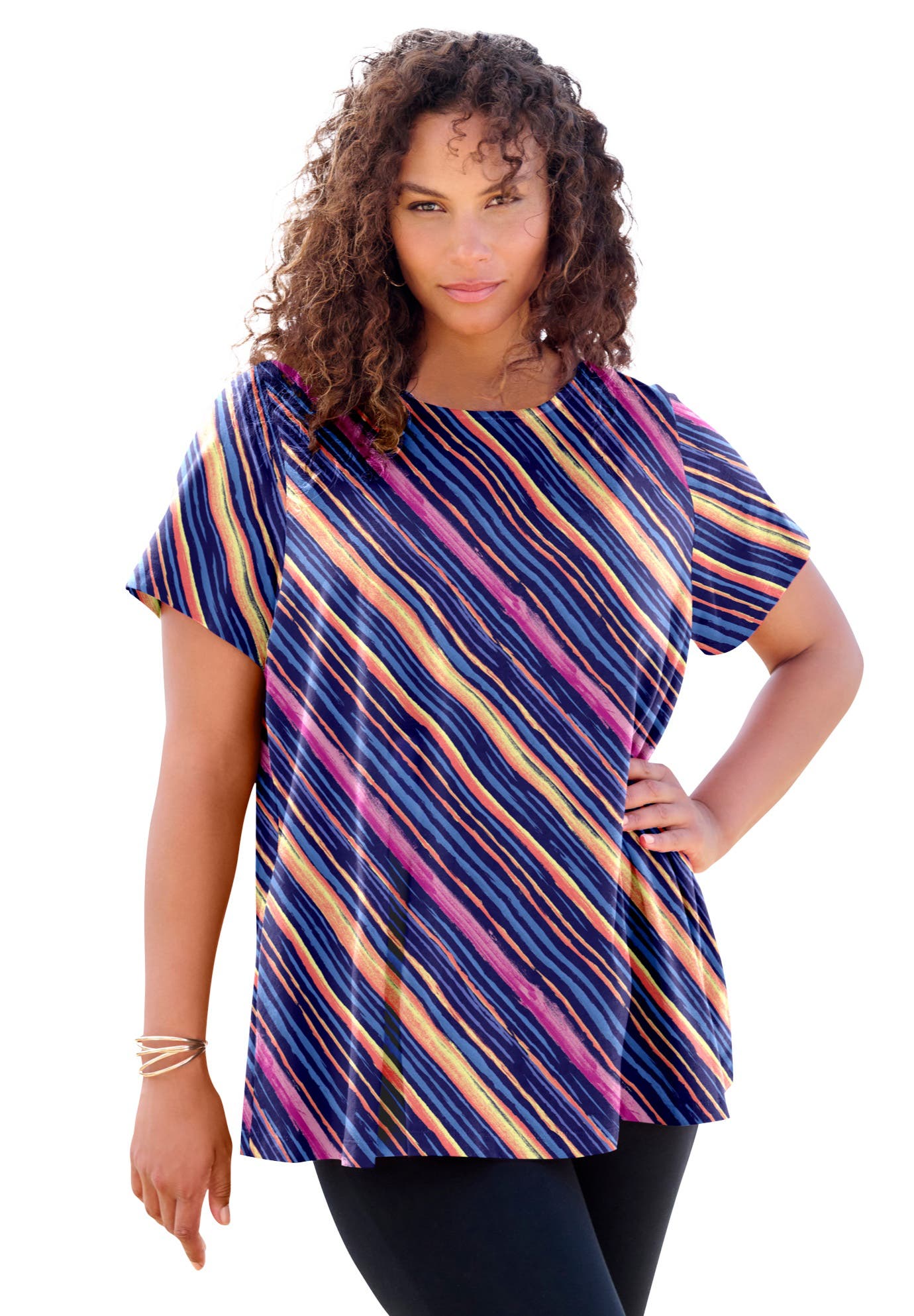 NAVY WATERCOLOR STRIPE