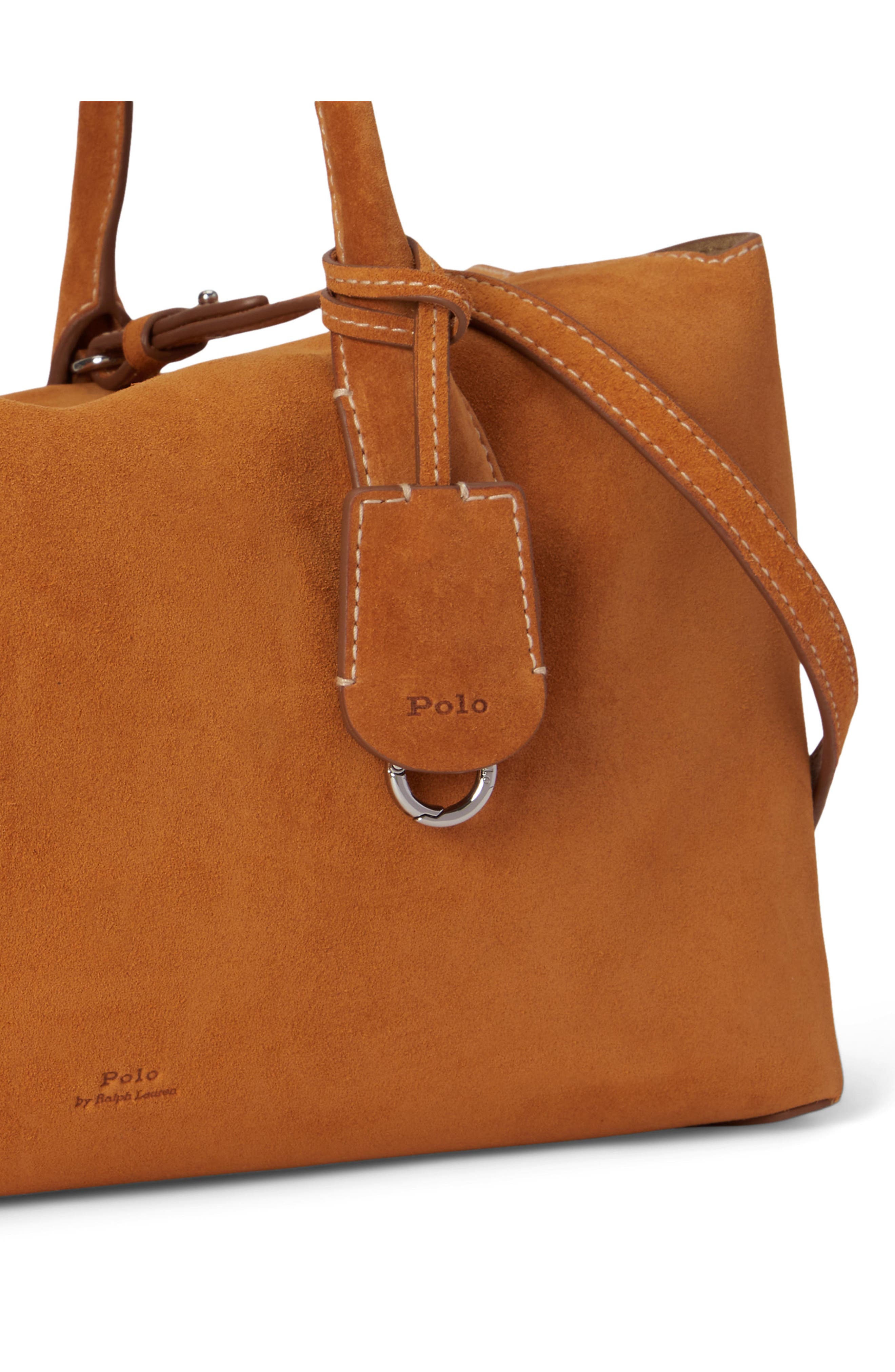 Medium Suede Satchel, Alternate, color, TURMERIC