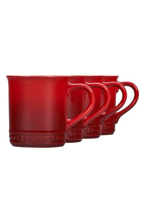 Set of Four 14-Ounce Stoneware Mugs