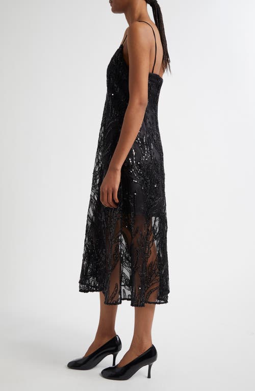 Stine Goya Sequin Sleeveless Midi Dress In Abstract Embellishment