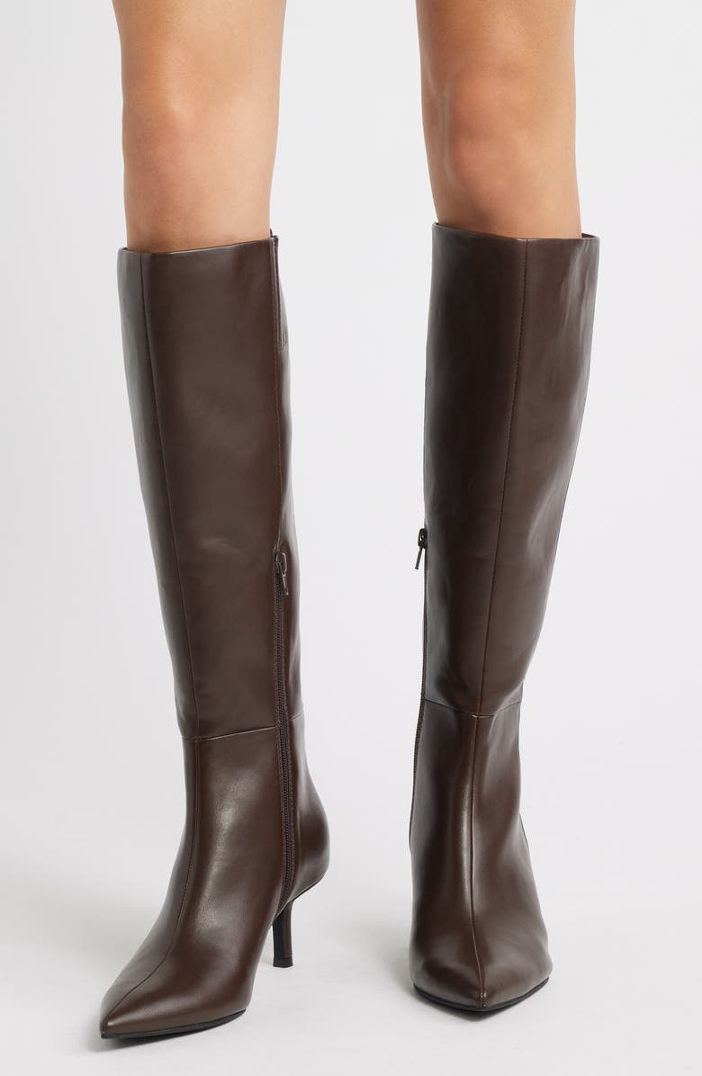 Open Edit Elara Pointed Toe Knee High Boot, Alternate, color, Brown Chocolate