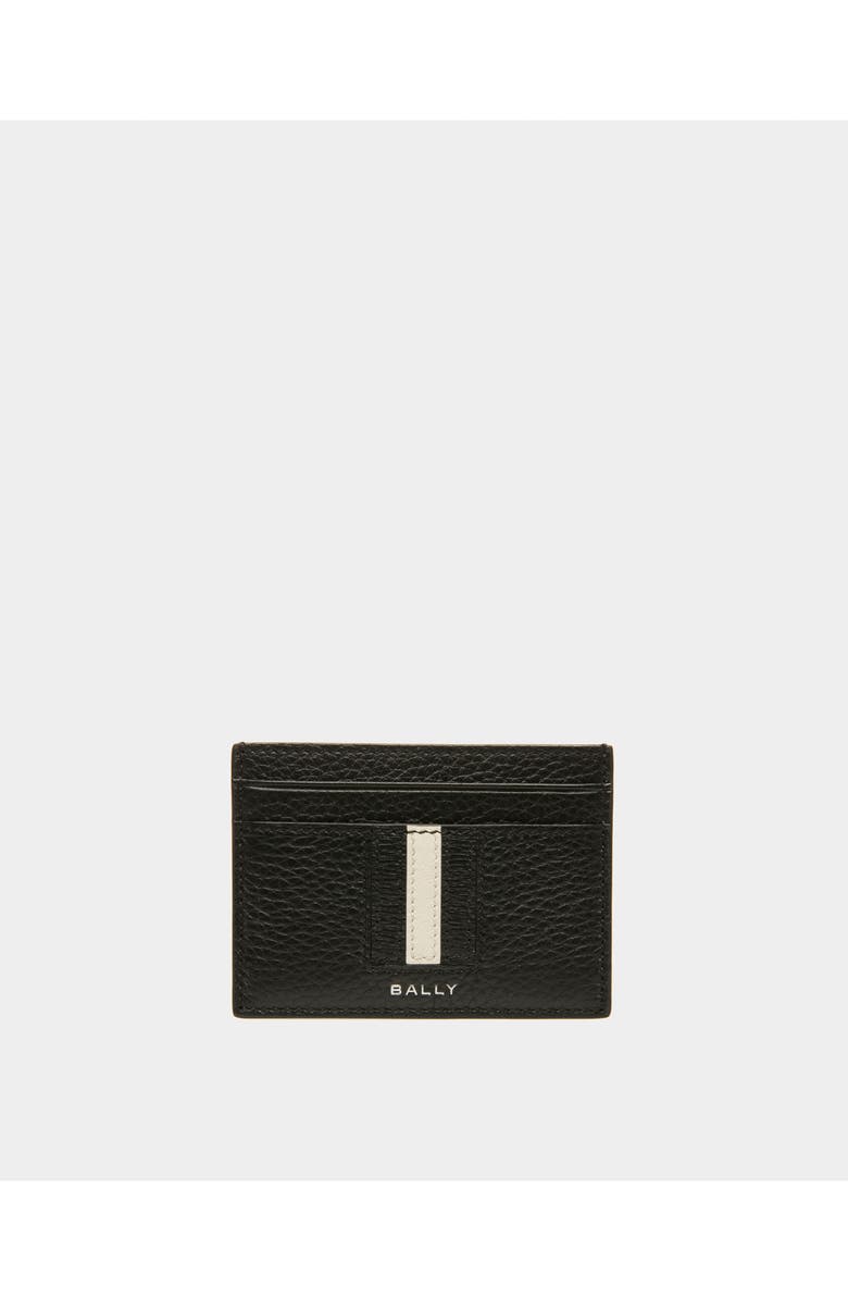 Bally Ribbon Card Holder In Leather, Main, color, Black
