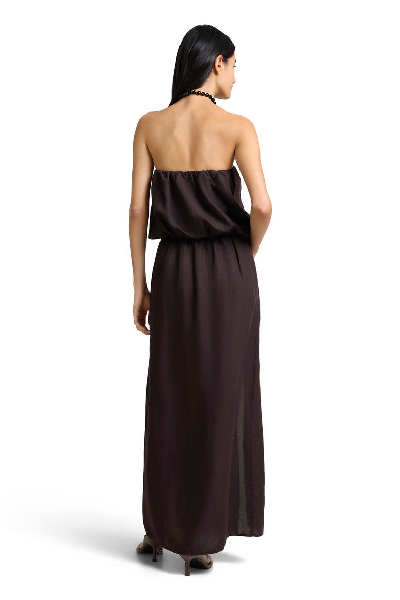 Air Linen High Slit Maxi Dress, Alternate, color, ESPRESSO