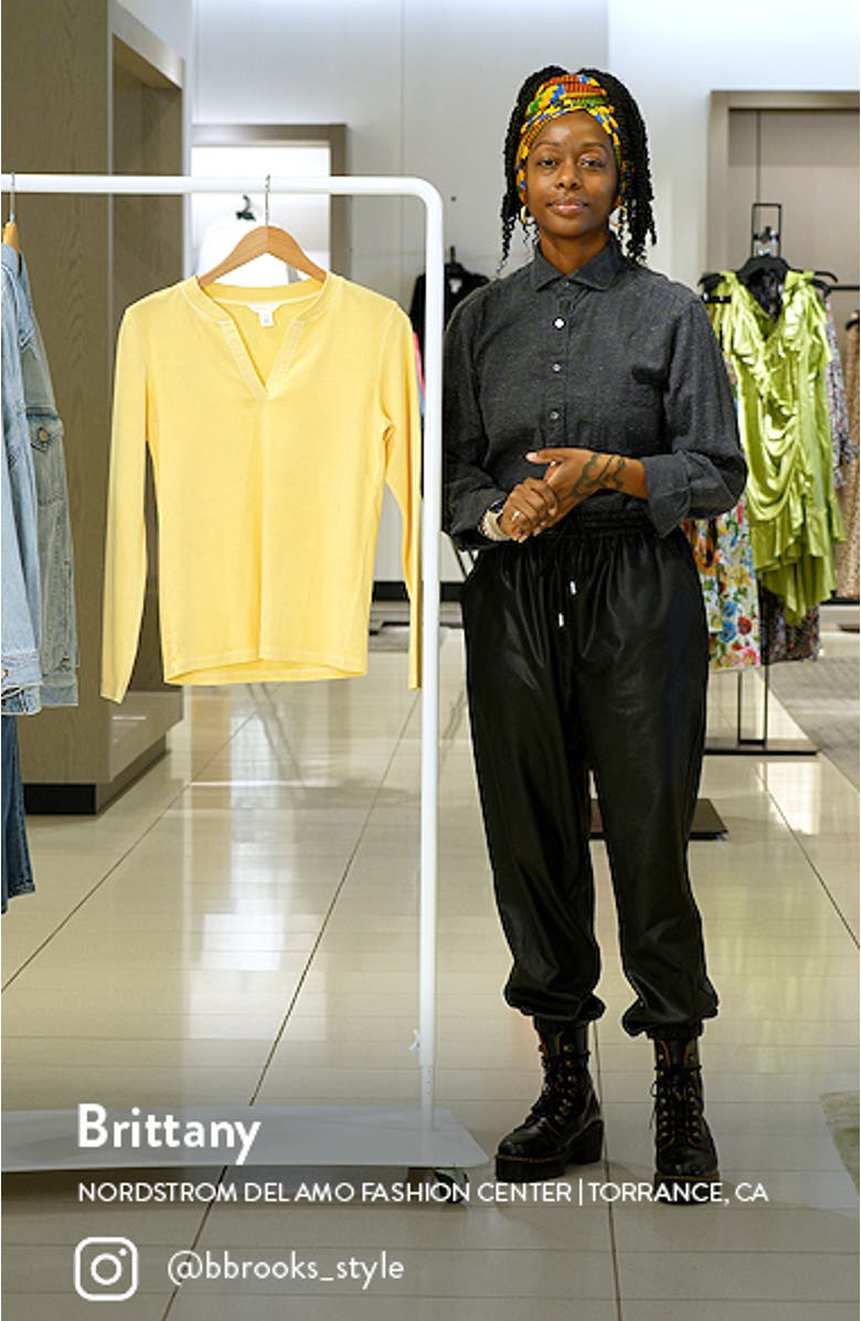 Split Neck Long Sleeve T-Shirt, sales video thumbnail