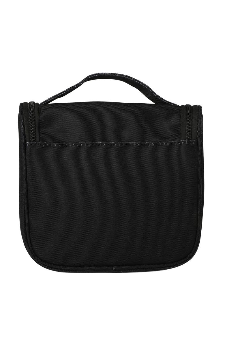 Lands' End Small Hanging Toiletry Bag for Travel, Canvas Hanging Dopp Kit Hygiene Bag, Alternate, color, Black