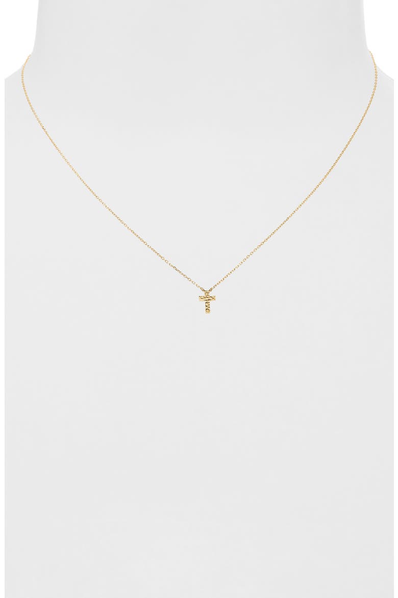 14K Gold Cross Pendant Necklace (Nordstrom Exclusive), Alternate, color, 14K YELLOW GOLD
