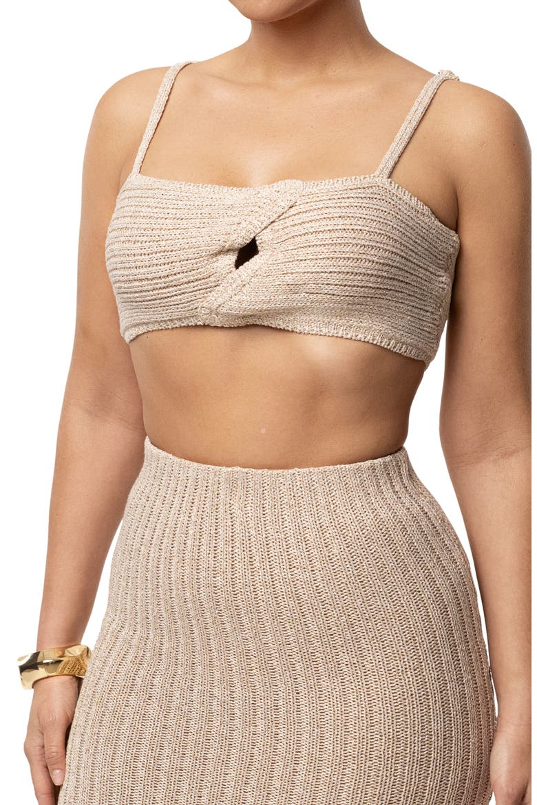 Sunny Crop Top & Skirt, Alternate, color, GOLD