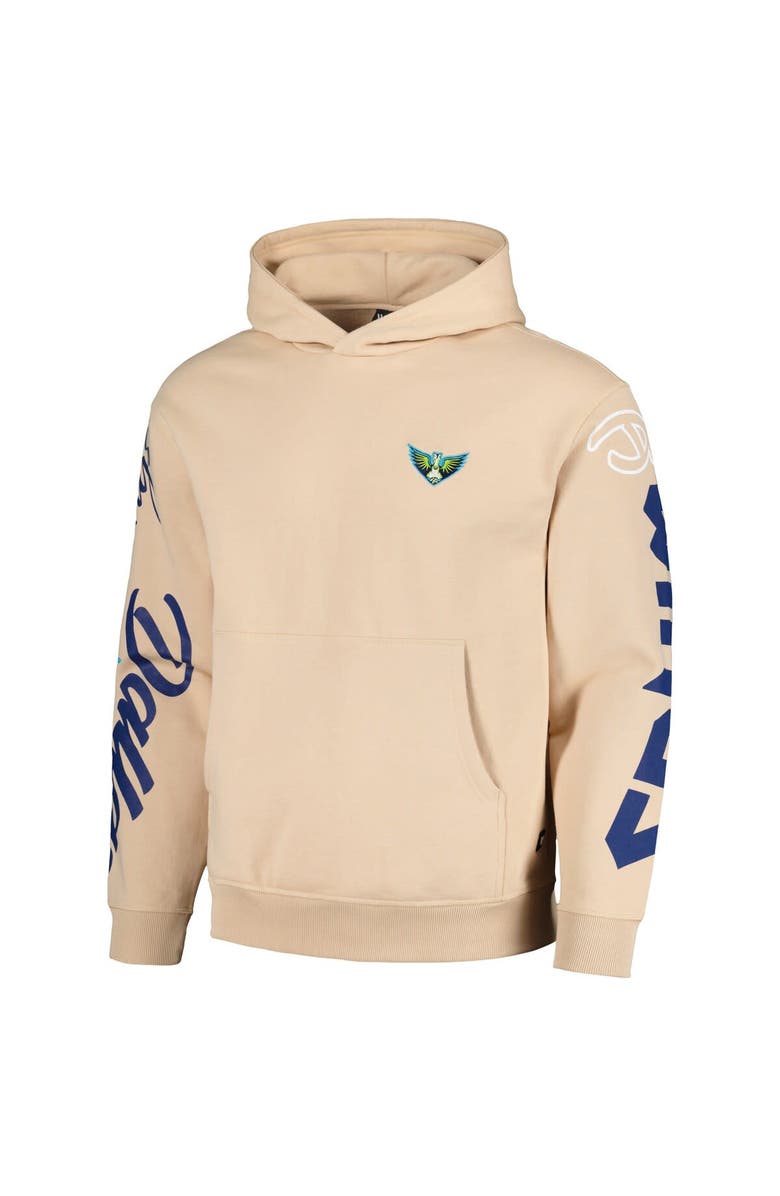 THE WILD COLLECTIVE Unisex The Wild Collective Cream Dallas Wings Graffiti Acid Wash Pullover Hoodie, Alternate, color, Cream