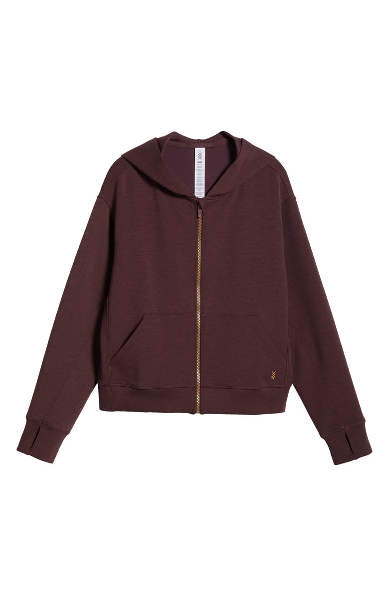 Rhone DreamGlow Full Zip Hoodie, Alternate, color, Brown Berry