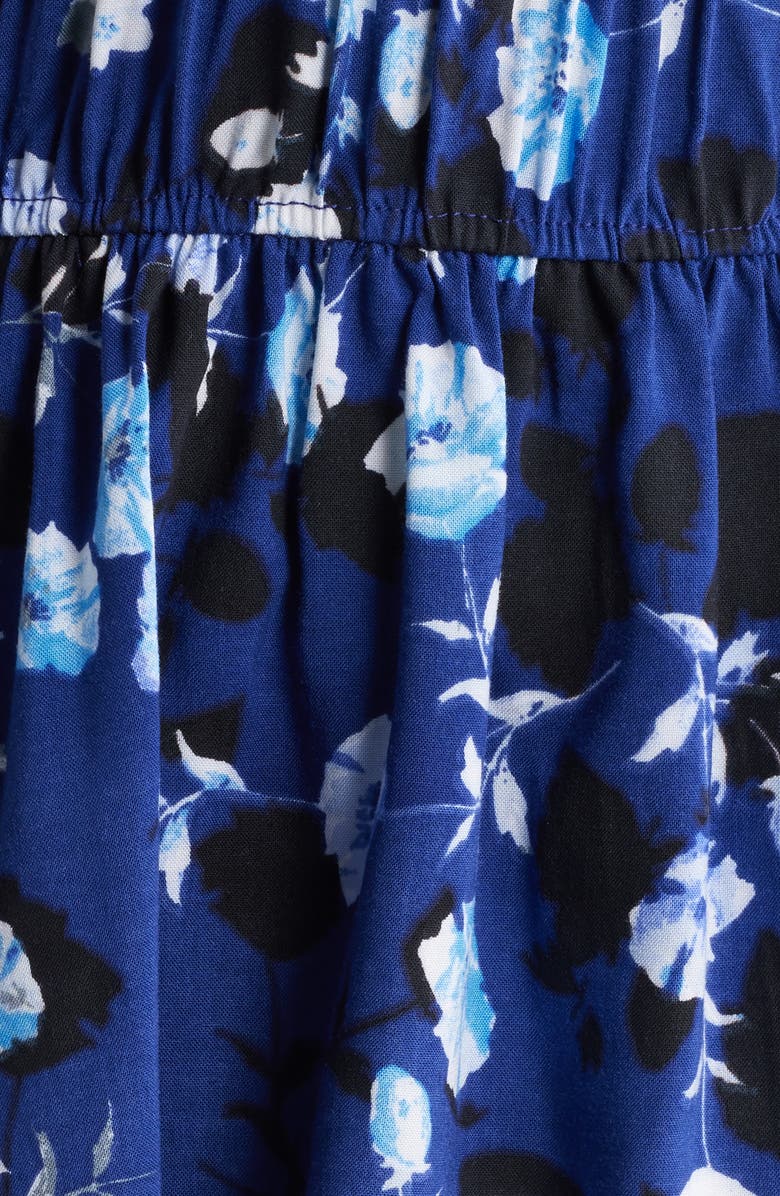 Loveappella Floral Flutter Sleeve Peplum Top, Alternate, color, Blue