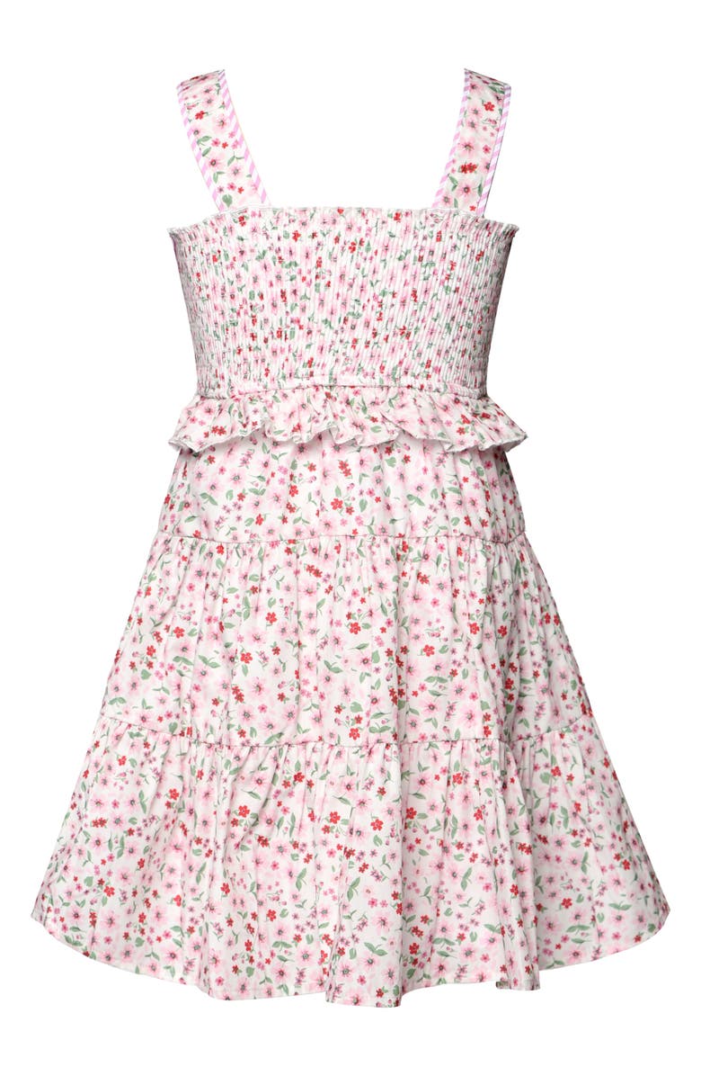 Sara Sara Kids' Floral Print Bow Tiered Dress, Alternate, color, 