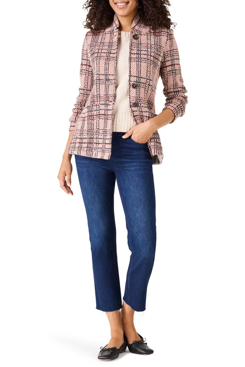 Plaid Knit Cotton Jacket, Alternate, color, SPICE MULTI