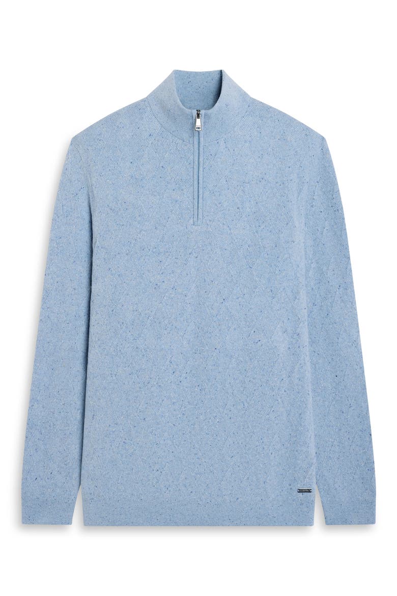 Wool & Cashmere Blend Quarter Zip Sweater, Alternate, color, HAZY BLUE