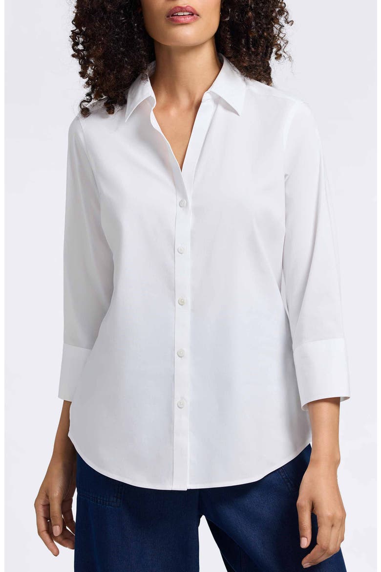 Mary Button-Up Blouse, Main, color, WHITE