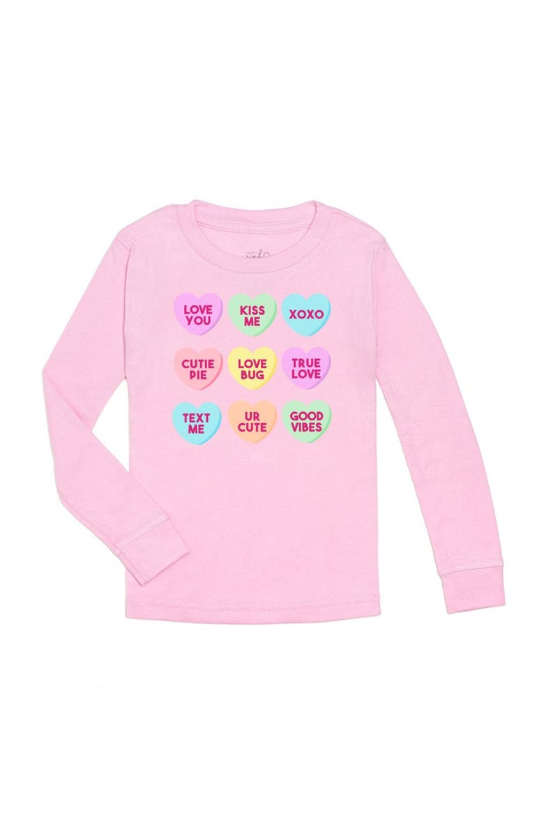 Sweet Wink Candy Hearts Valentine's Day Long Sleeve Shirt, Main, color, 