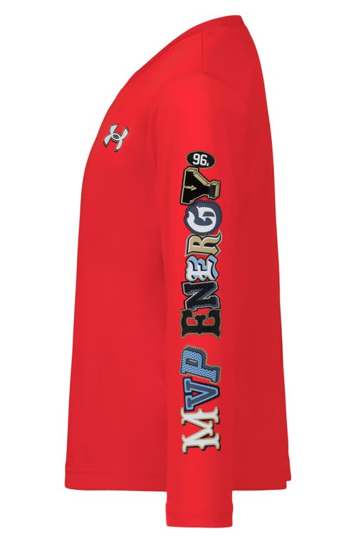 Under Armour Kids' Ua Mvp Energy Tech Long Sleeve Graphic T-shirt In Red