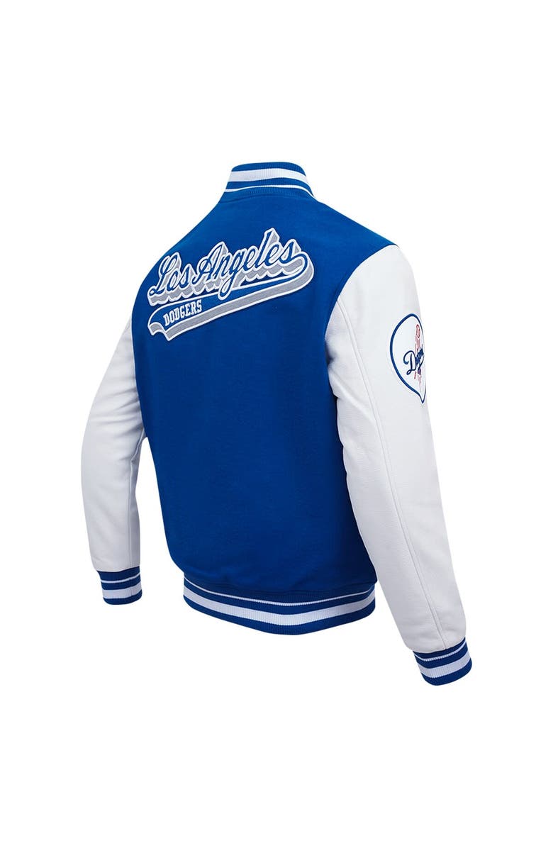 PRO STANDARD Men's Pro Standard Royal Los Angeles Dodgers Script Tail Wool Full-Zip Varity Jacket, Alternate, color, 