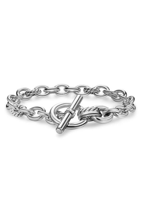 DY Mercer® Toggle Chain Bracelet in Sterling Silver with Diamonds, 12.7mm