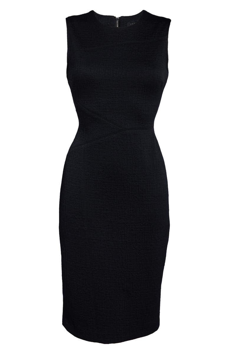 Forest Lily Textured Sleeveless Sheath Dress, Alternate, color,