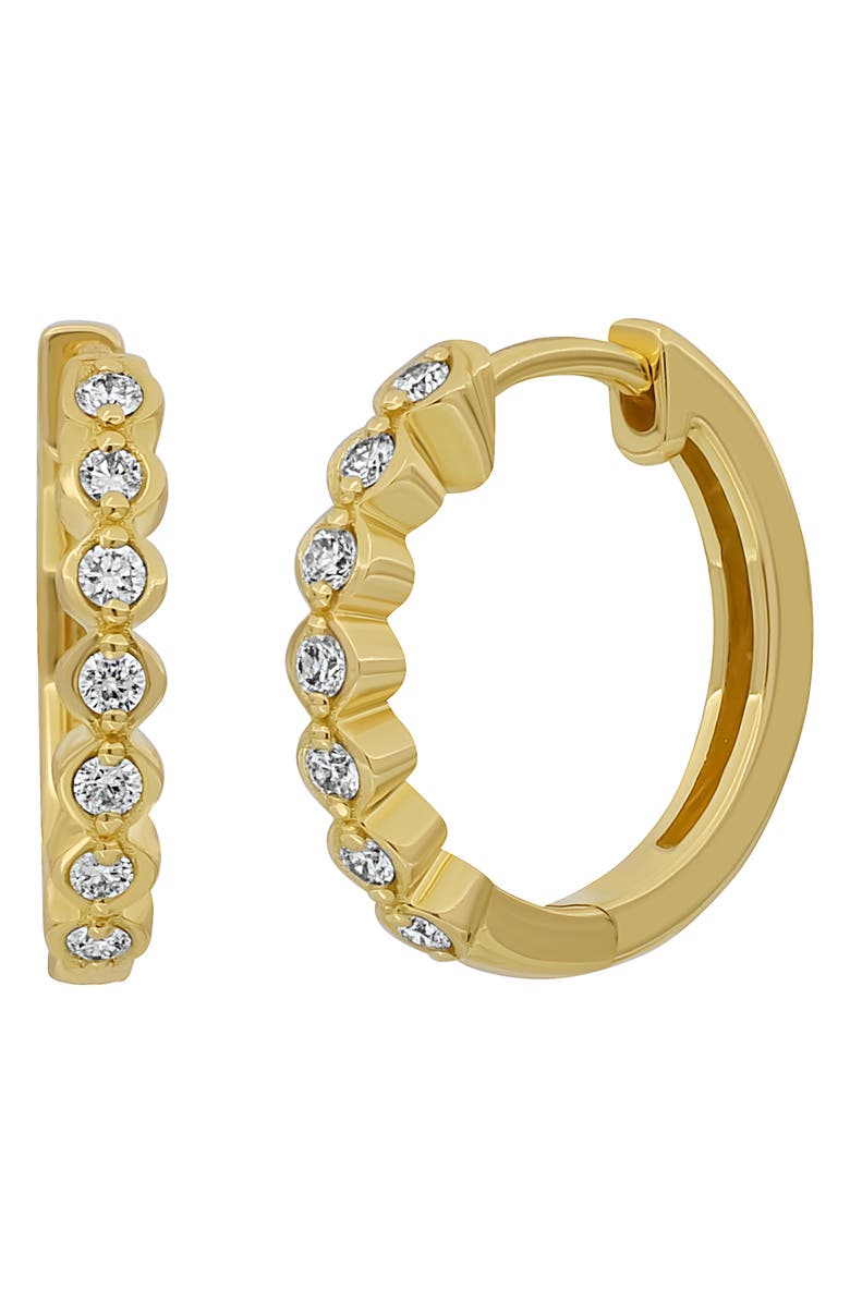 Bony Levy Florentine Diamond Hoop Earrings, Main, color, 18K Yellow Gold