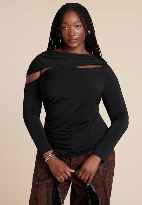 Sliced Asym Neck Top (Plus Available)