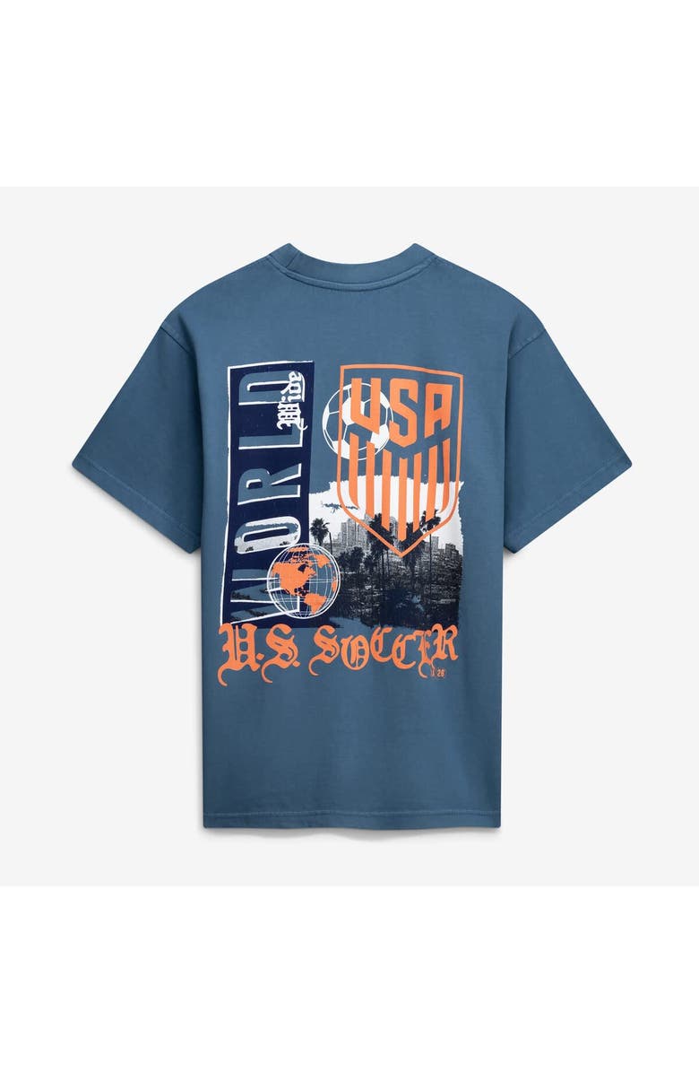 Uscape Apparel Unisex  Uscape Apparel  Blue Host City U.S. Soccer x Los Angeles 2026 Graffiti Vintage T-Shirt, Alternate, color, Blue