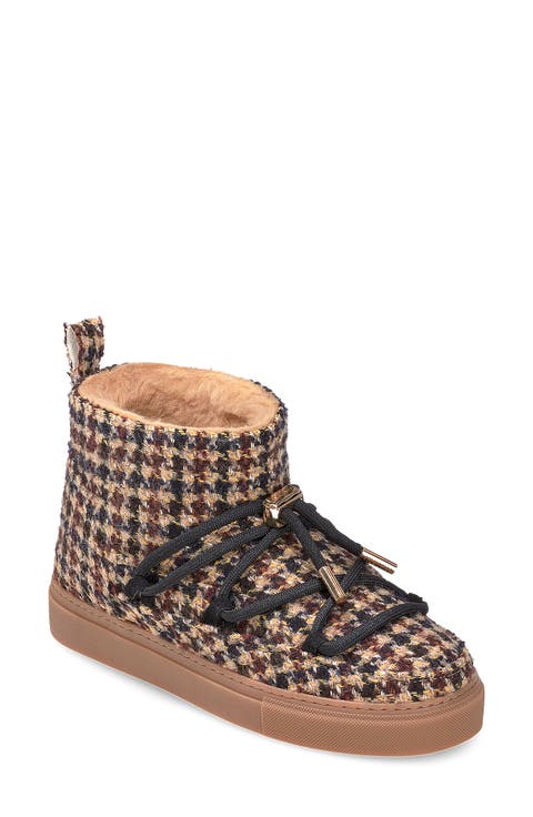 Plaid Low Genuine Shearling Boot