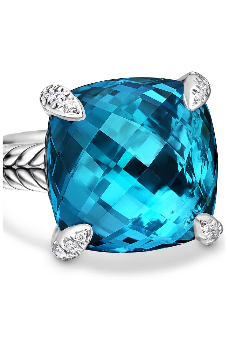 Châtelaine Ring with Semiprecious Stone and Diamonds, Alternate, color, SILVER/ HAMPTON BLUE TOPAZ