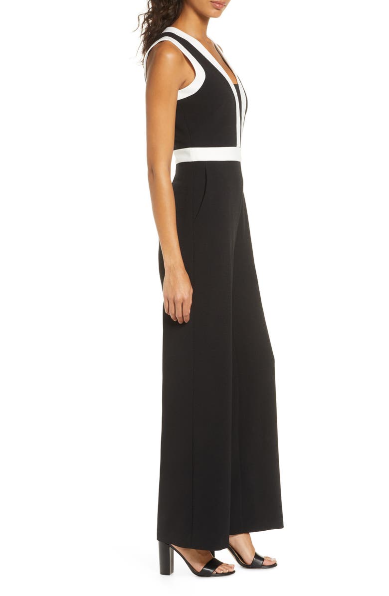 Vince Camuto Colorblock Crepe Jumpsuit, Alternate, color, 