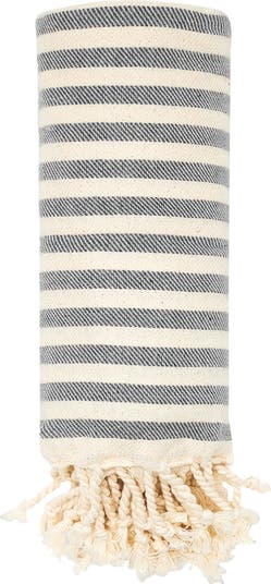ビーチタオル SAINT LAURENT Certified cotton striped beach towel BEIGE Certified cotton striped beach towel SAINT LAURENT - Nugnes1920