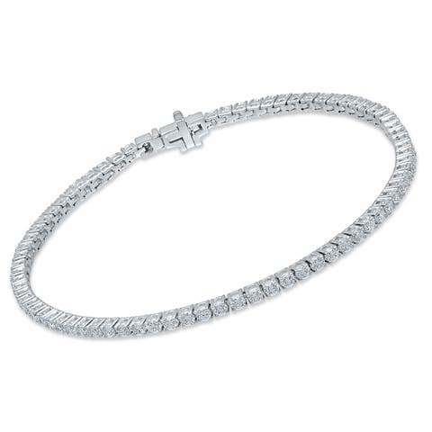 2 - 4Ct Diamond Tennis Bracelet 7" Lab Grown