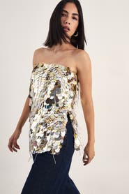 NASTY GAL Disc Tassel Bandeau Top