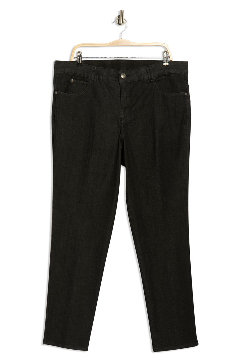 Tummy Control Straight Leg Jeans, Main, color, BLACK