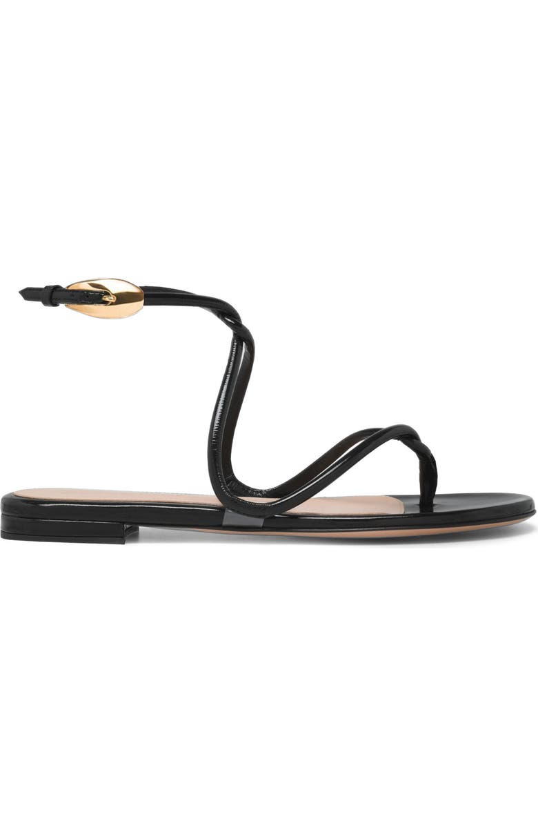 Gianvito Rossi Jungle Mamba Flat Sandals, Main, color, Black