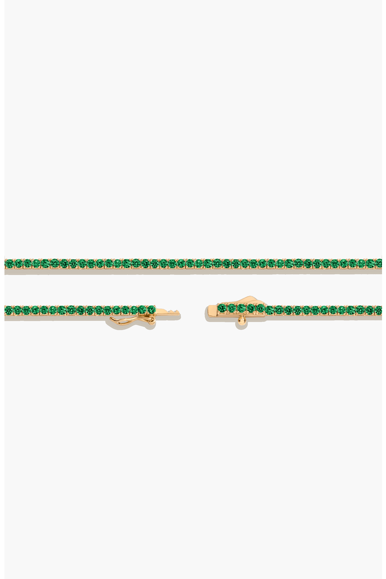 Lab Grown Green Emerald Tennis Necklace, Alternate, color, Green Emerald