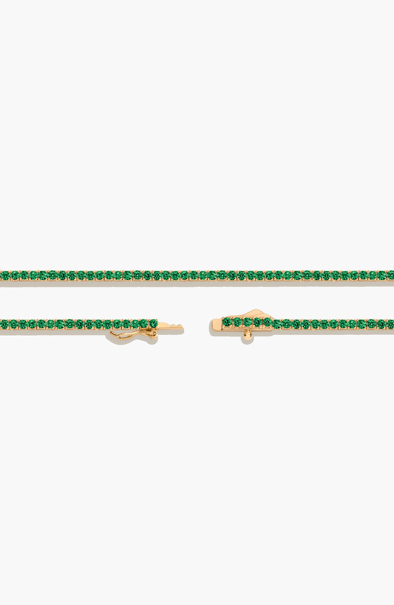Aurate New York Lab Grown Green Emerald Tennis Necklace, Alternate, color, Green Emerald