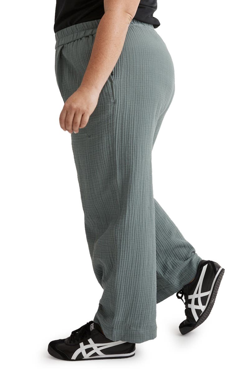 Madewell The Plus Untailored Wide Leg Crop Pants, Alternate, color, Architect Green
