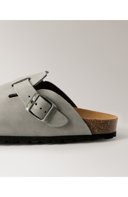 Mango Leather Clog In Gray