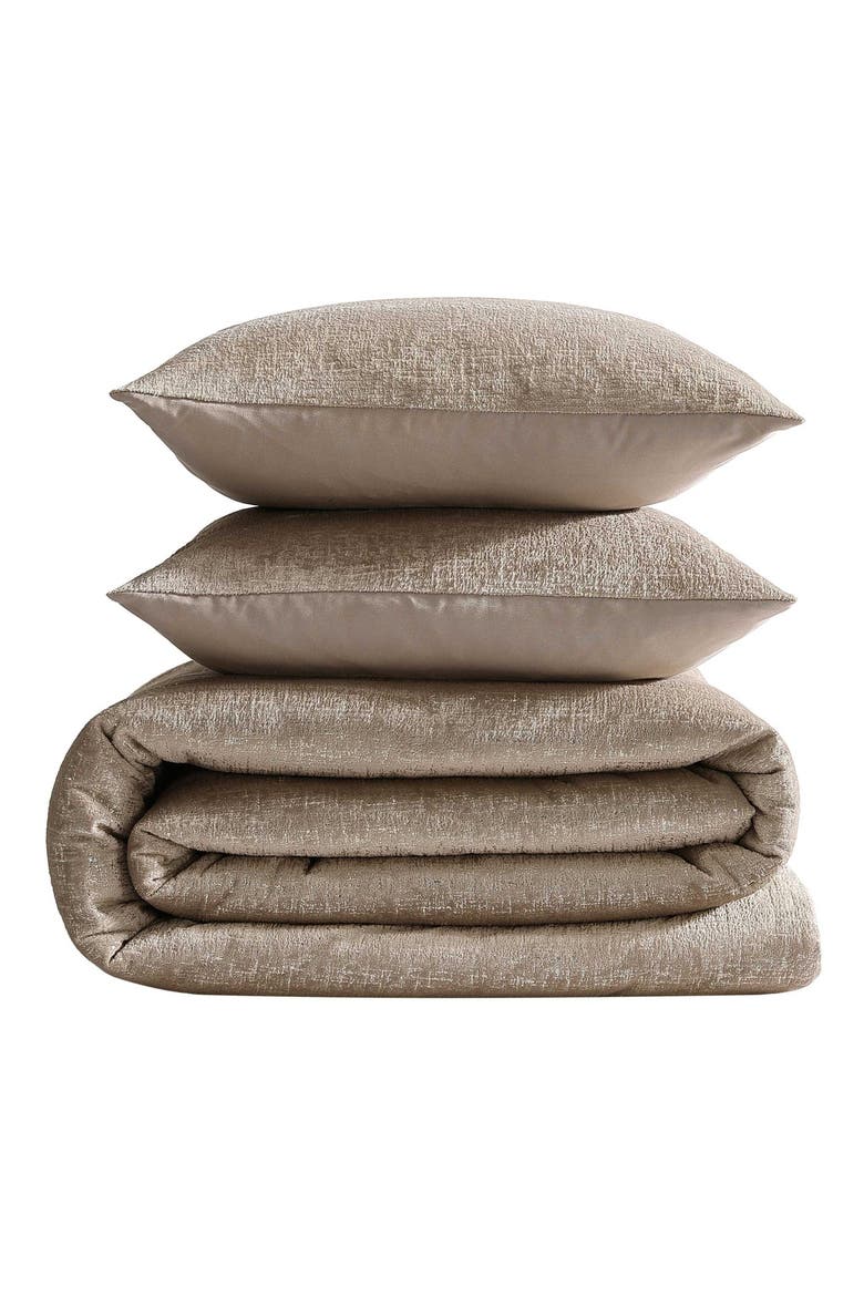 Banks Metallic Velvet Comforter Set, Main, color, LIGHT PASTEL BROWN