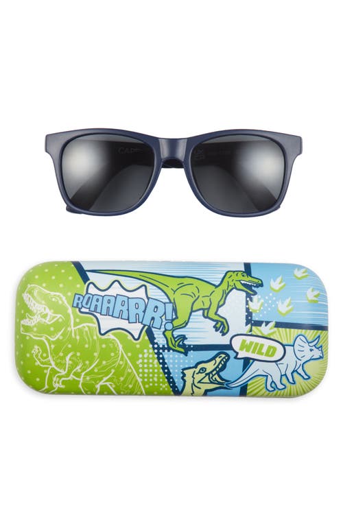 Capelli New York Kids' Square Sunglasses & Cartoon Dinos Case Set In Green Combo