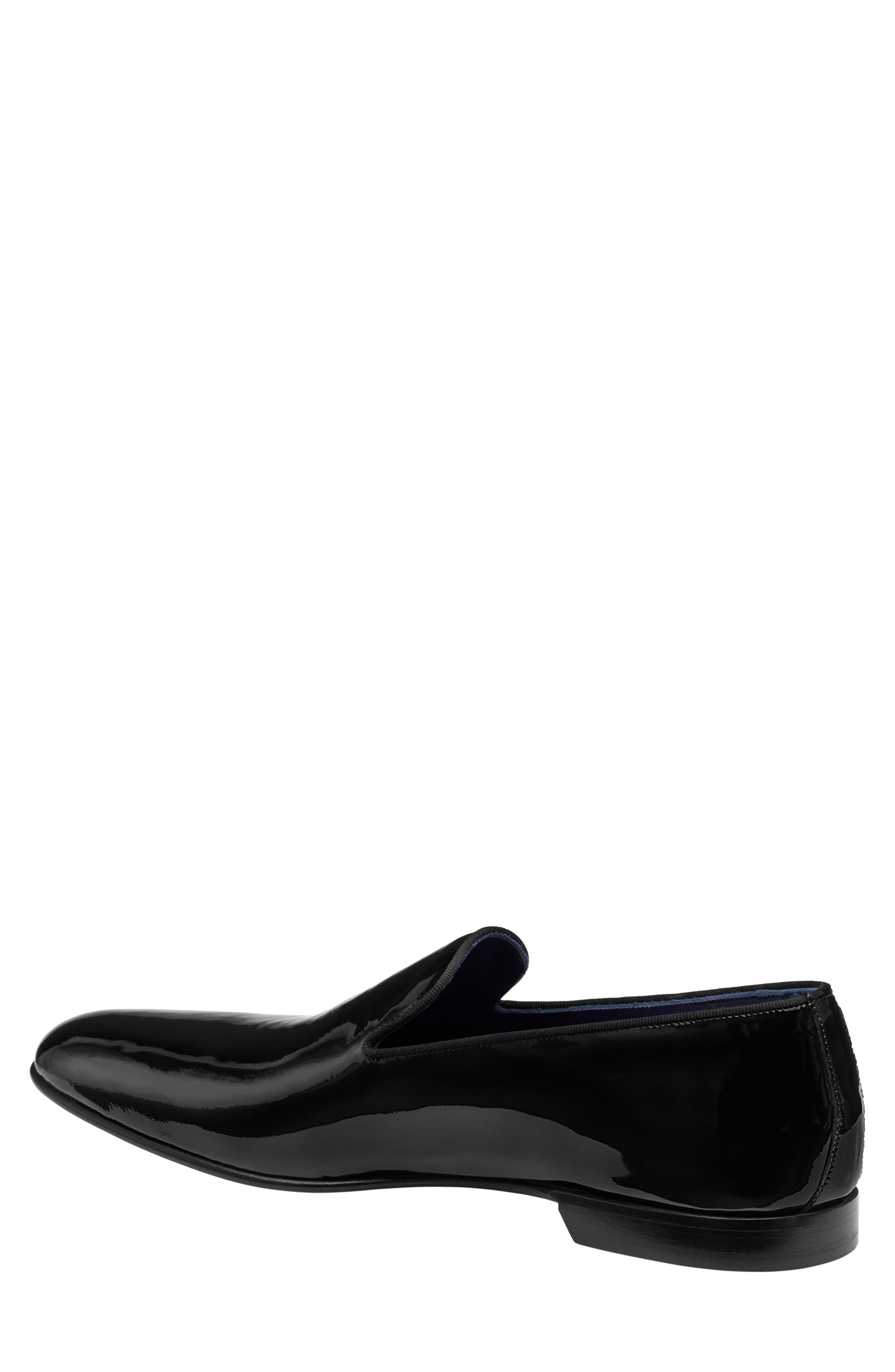 Johnston & Murphy Kinser Slip-On Shoe, Alternate, color, Black Italian Patent Calfskin