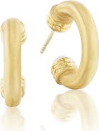 Beck Small Open Grotto Hoops with White Freshwater Pearls