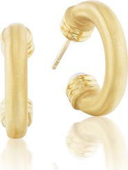 Beck Small Open Grotto Hoops with White Freshwater Pearls